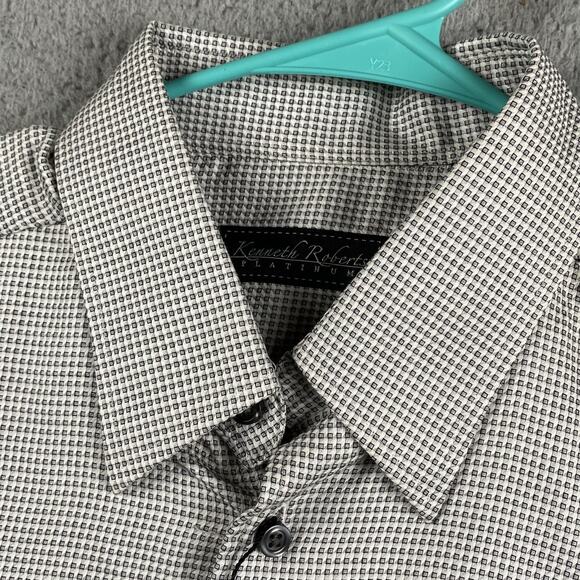 Kenneth Roberts Button Up Shirt Men's Large Geometric Pattern Causal Formal New - Picture 6 of 12